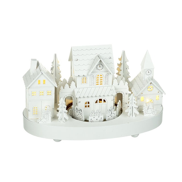 Wooden House with Rotating Train