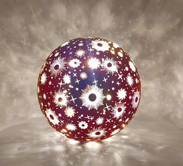 Red Festive Light Up Globe White LED’s