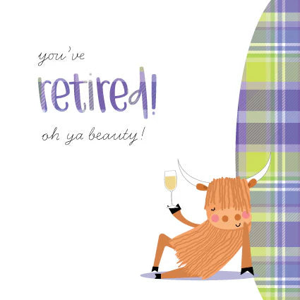 Youve Retired Highland Cow Card