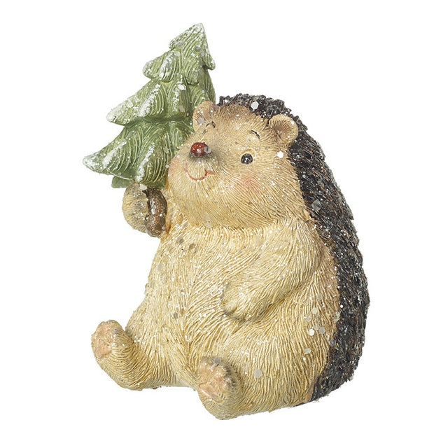 Sitting Hedgehog With Christmas Tree