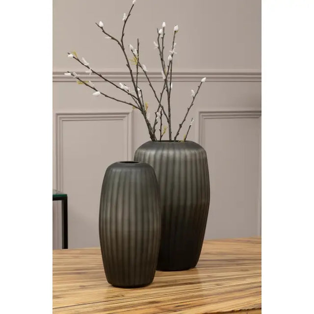 Hessa Small Grey Glass Vase