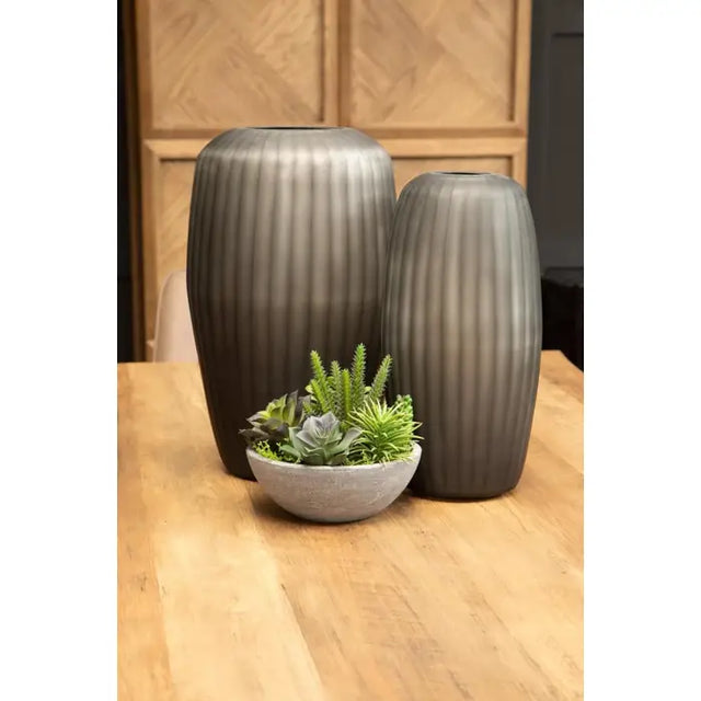 Hessa Small Grey Glass Vase