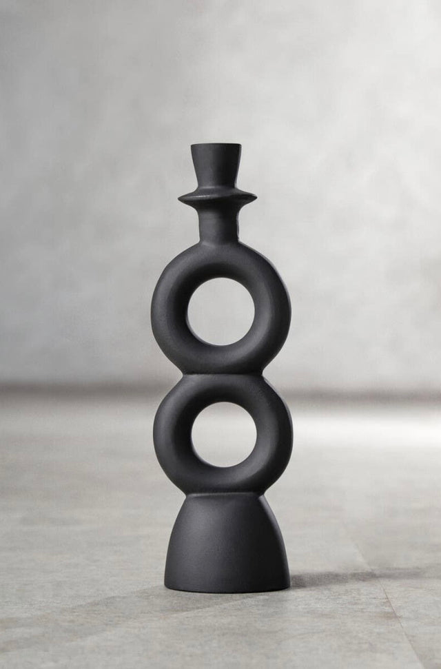 Hapax Black Candle Holder