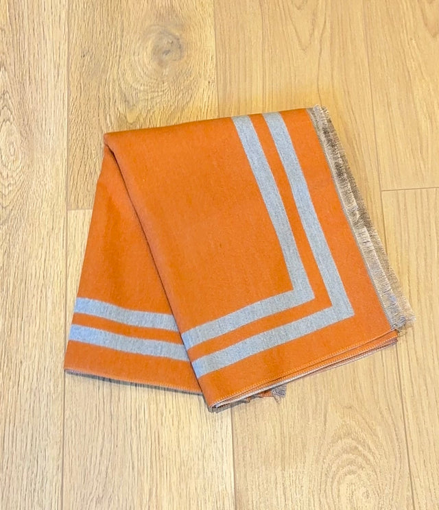 Orange and Grey Stripe Scarf