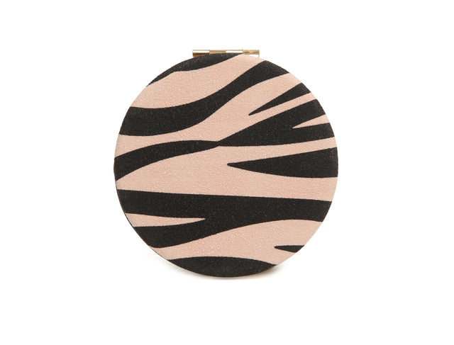 Alice Wheeler Round Compact Mirror - Zebra