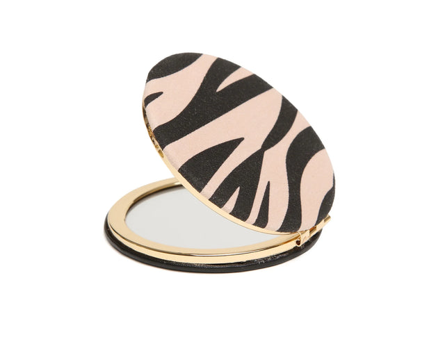 Alice Wheeler Round Compact Mirror - Zebra