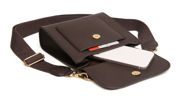 Alice Wheeler Bloomsbury Crossbody Bag - Chocolate