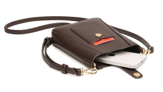 Alice Wheeler Kensington Phone Crossbody Bag - Chocolate