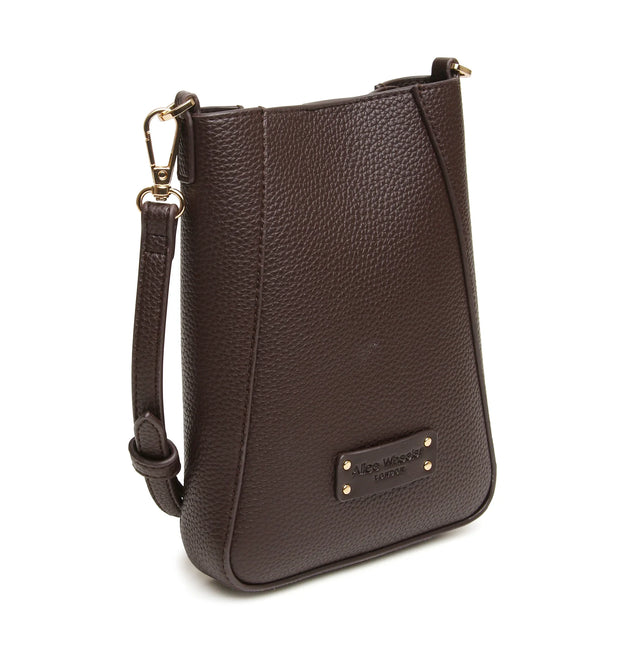 Alice Wheeler Kensington Phone Crossbody Bag - Chocolate