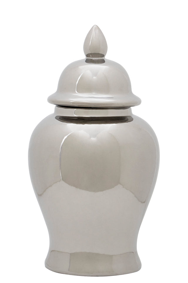 Silver Ceramic Jar Small