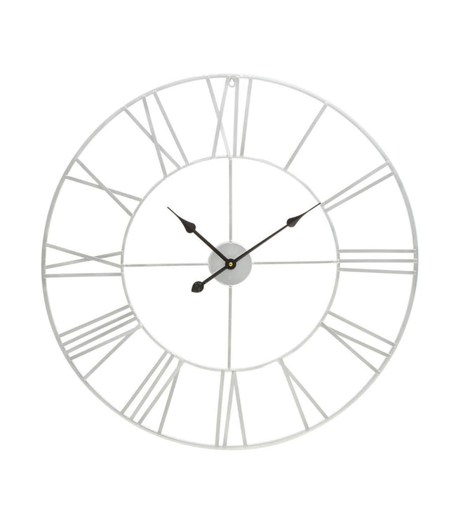 Genova Silver Metal Wall Clock 80cm