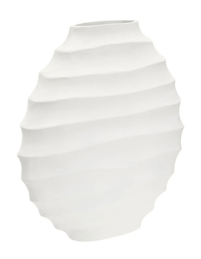 Ivory Rippled Vase - Large