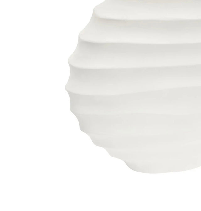 Ivory Rippled Vase - Large
