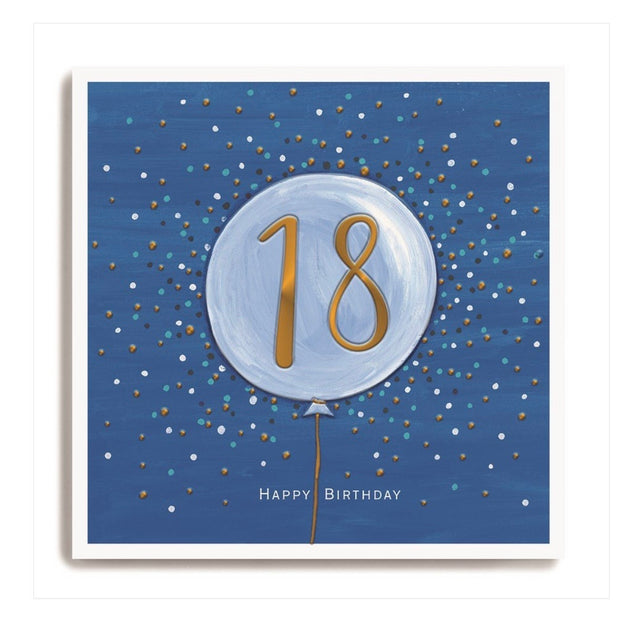 Male 18th Blue Birthday Card