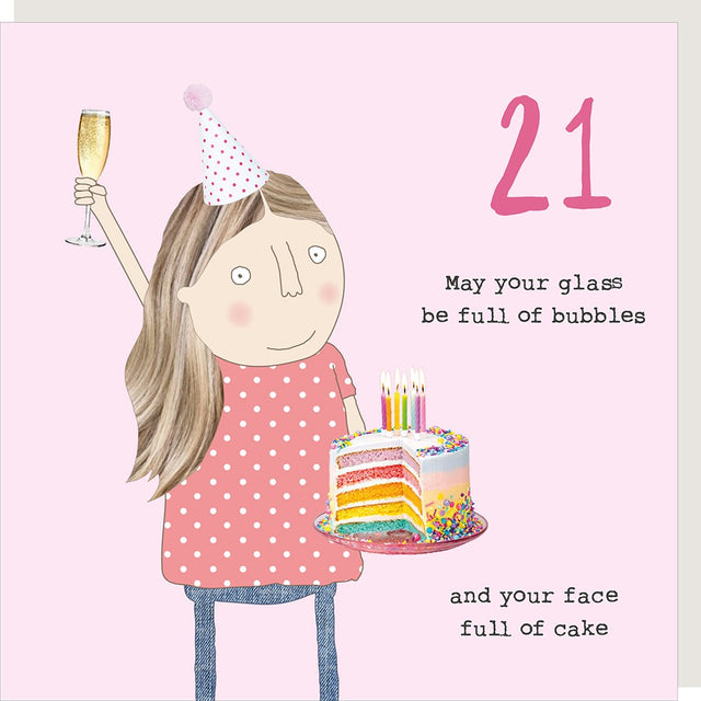Girl 21 Bubbles Card
