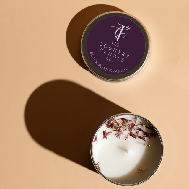 Black Pomegranate Tin Candle