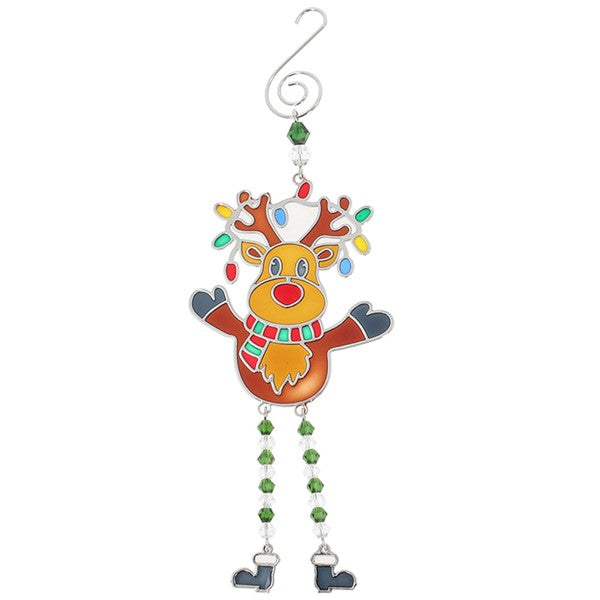 Xmas Reindeer Dangly Leg Decoration