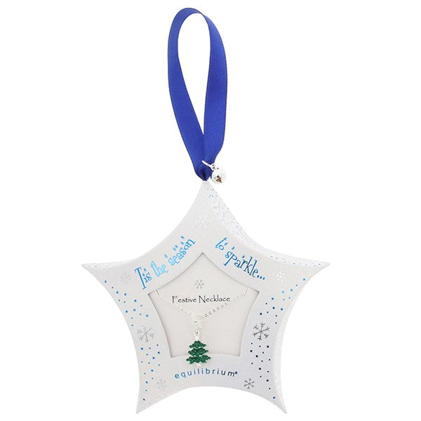 Festive Sparkle Silver Plated Tree Necklace