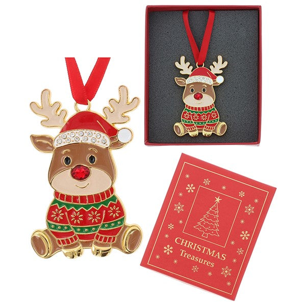 Xmas Treasures Cute Rudolph Decoration