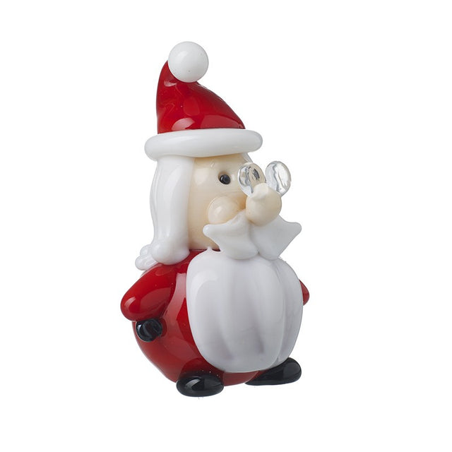 Small Glass Santa with Glasses
