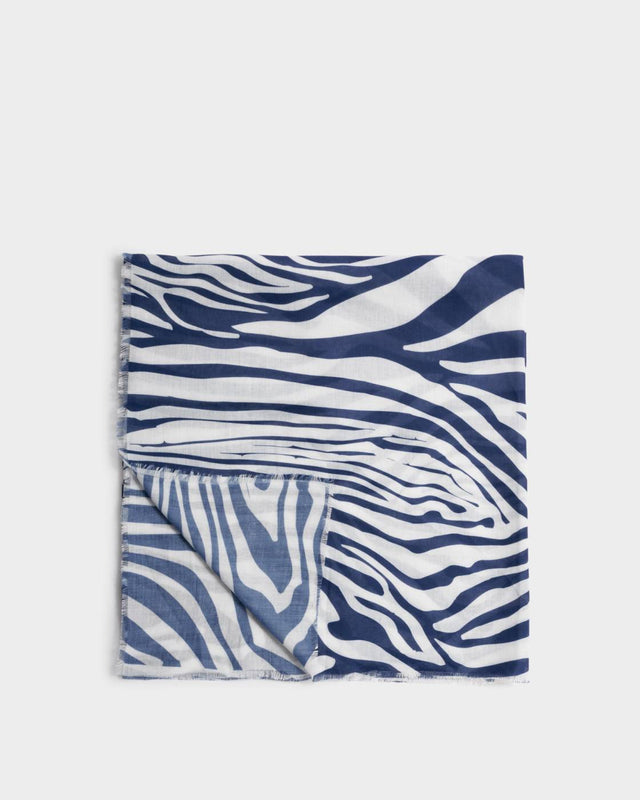 Katie Loxton Printed Scarf - Zebra - Off White/Navy