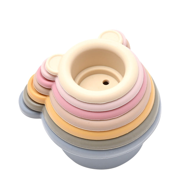Silicone Stacking Bear Cups - Multicolour