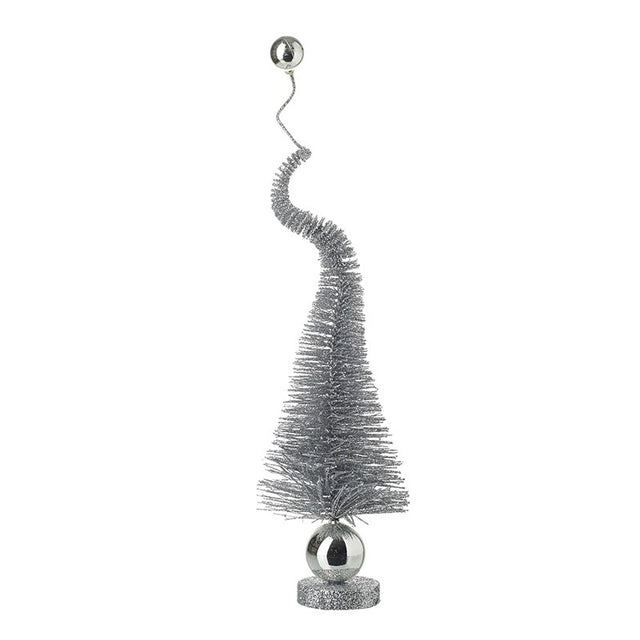 Silver Standing Tree With Silver Balls Large
