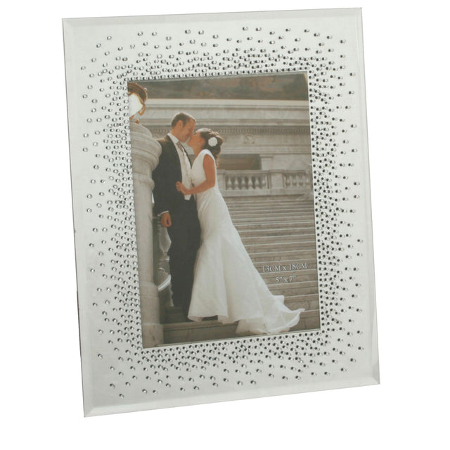 Wedding Mirror Frame Starburst Crystals - 5" x 7"