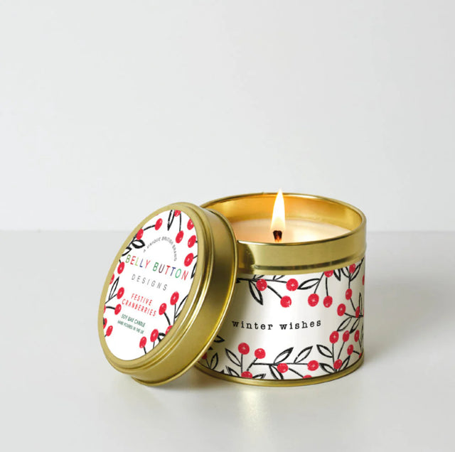 Winter Wishes - Cranberry & Ginger Tin Candle