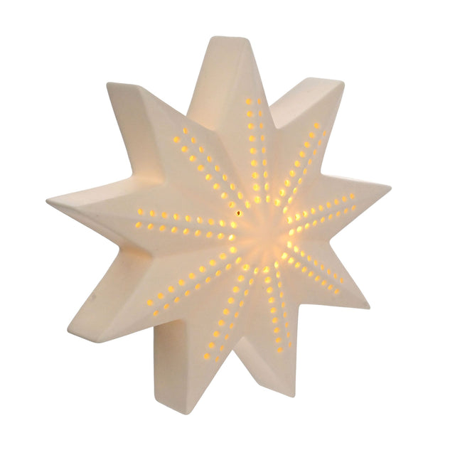 Ceramic LED Light Up Star 18cm