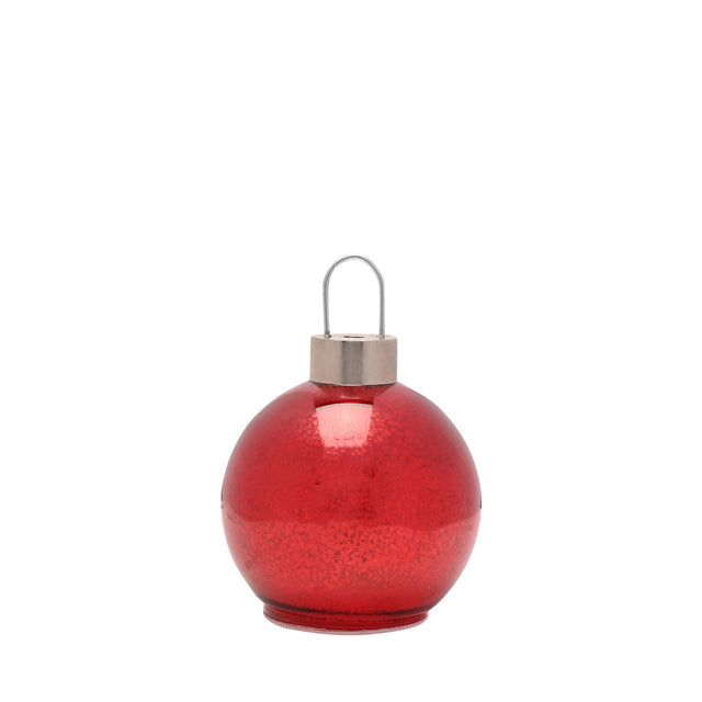 Red Mercury Glass LED Bauble 13cm