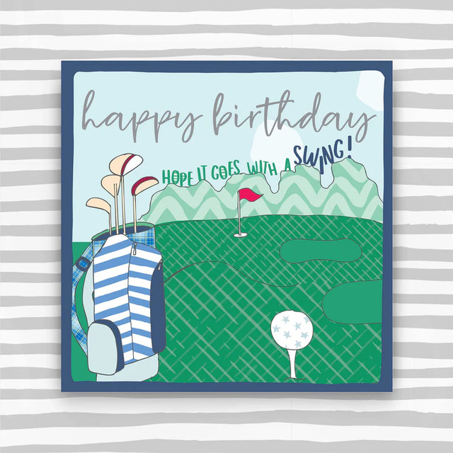 Happy Birthday Blue Golf Card