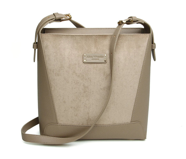 Alice Wheeler Kensington Suedette Crossbody Bag - Mink