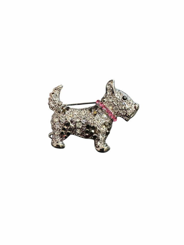 Crystal Scottie Dog Brooch