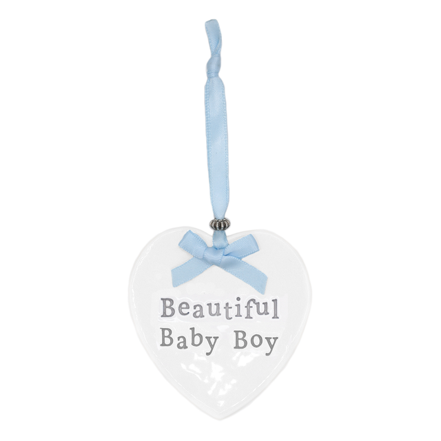 Beautiful Baby Boy Ceramic Heart