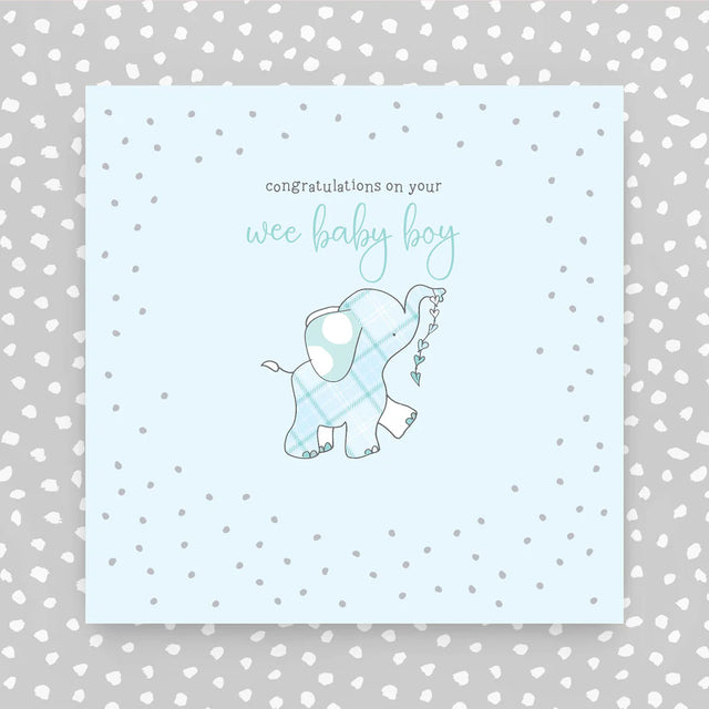 Wee Baby Boy Elephant Card