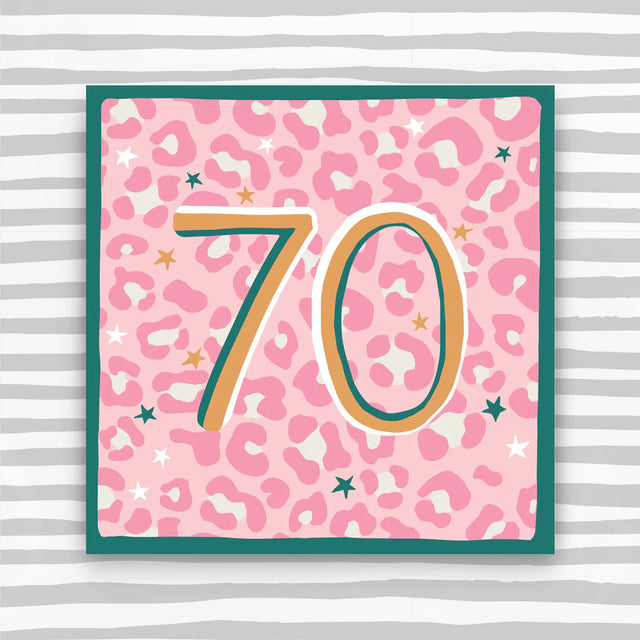 70 Pink Leopard Birthday Card