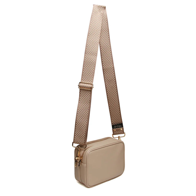 Alice Wheeler Soho Double Zip Crossbody Bag - Stone
