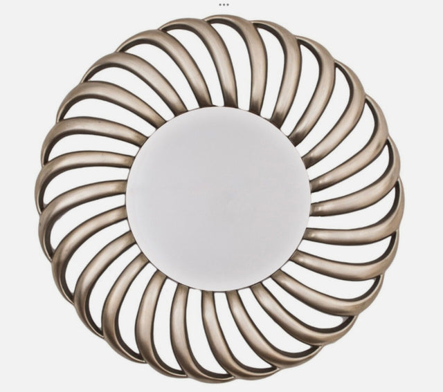 Flyn Large Silver Statement Round Wall Mirror