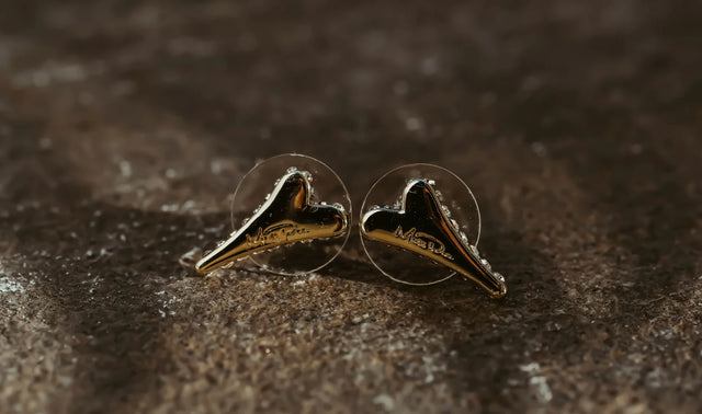 Miss Dee Gold Earrings with Crystals Edges