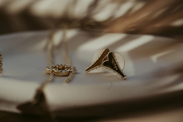 Miss Dee Gold Earrings with Crystals Edges