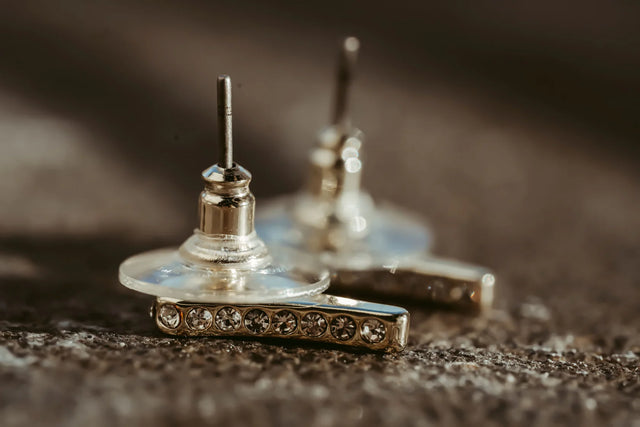 Miss Dee Gold Earrings with Crystals Edges