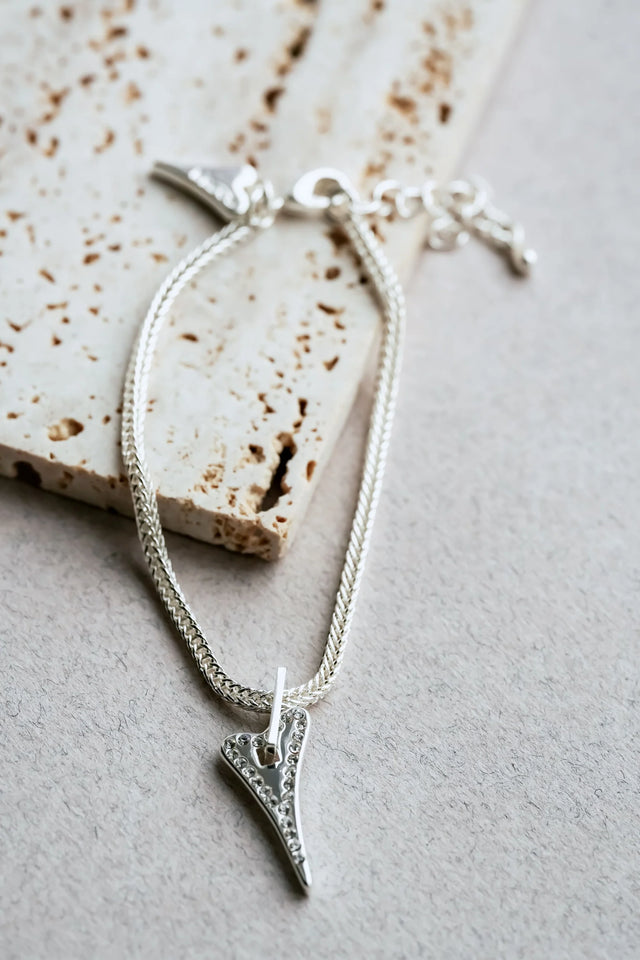 Miss Dee Silver Bracelet with CZ Heart