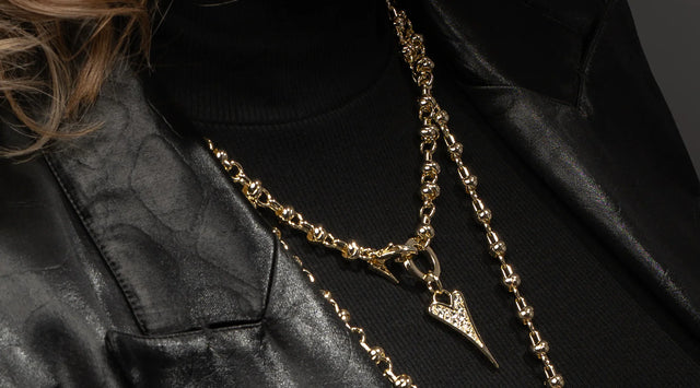 Miss Dee Gold Knotted Necklace with Crystal Heart