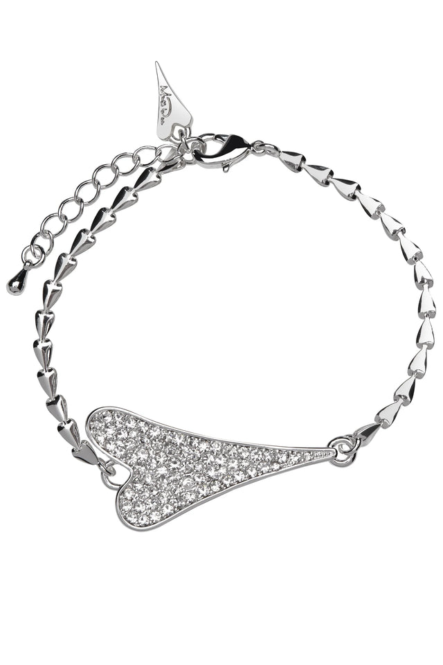 Miss Dee Silver Bracelet with Large Crystal Heart