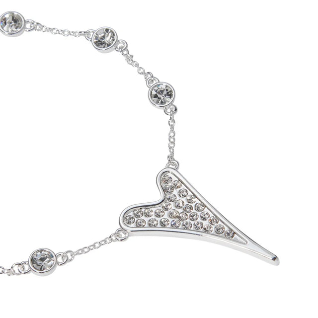 Miss Dee Silver Bracelet with Crystal Chain & Heart