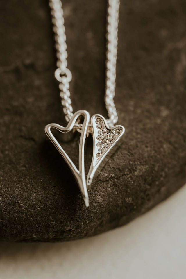 Miss Dee Silver Bracelet with 2 Hearts