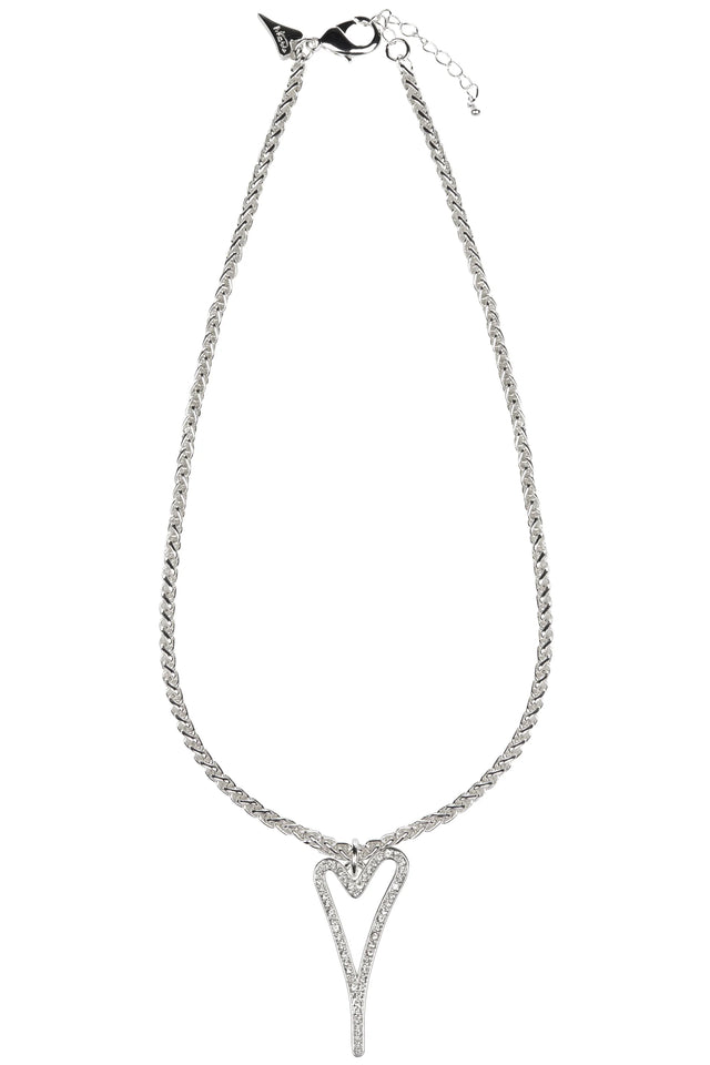 Miss Dee Silver Necklace with Crystal Open Heart