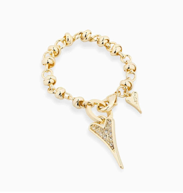 Miss Dee Gold Knotted Bracelet with Crystal Heart