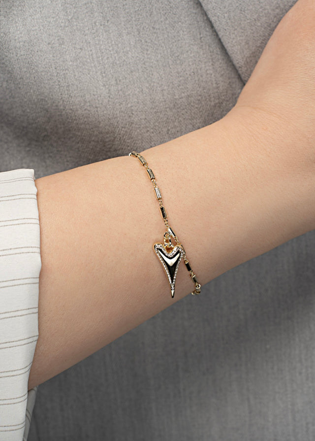 Miss Dee Gold Bracelet with Crystal Edge Heart